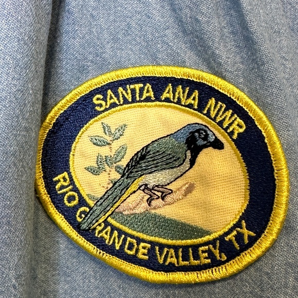 RTW | VTG Scout Patches Chambray Button Up Unisex Uniform Work Shacket Shirt - Picture 10 of 16